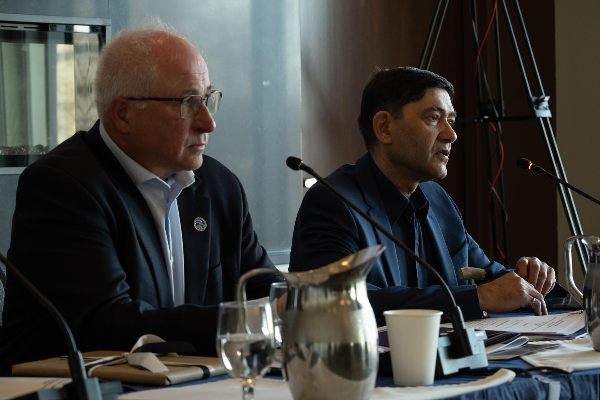 Kamran Ata, P.Eng., (right) at the 2026 NAPEG AGM 
